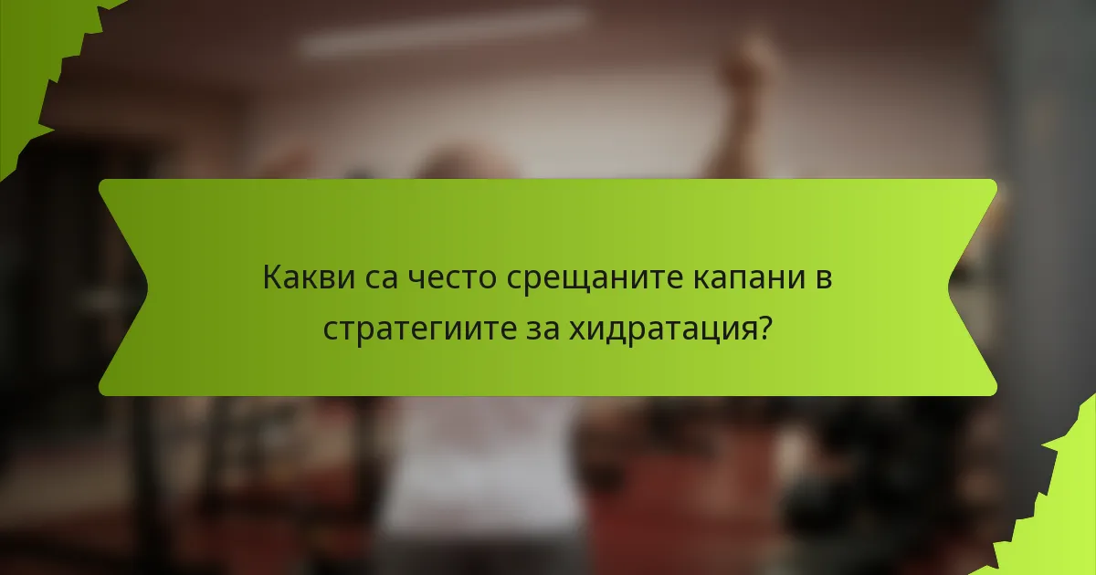 Какви са често срещаните капани в стратегиите за хидратация?