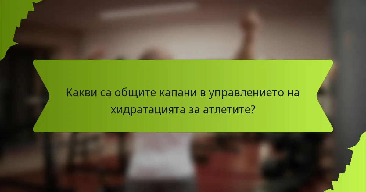Какви са общите капани в управлението на хидратацията за атлетите?