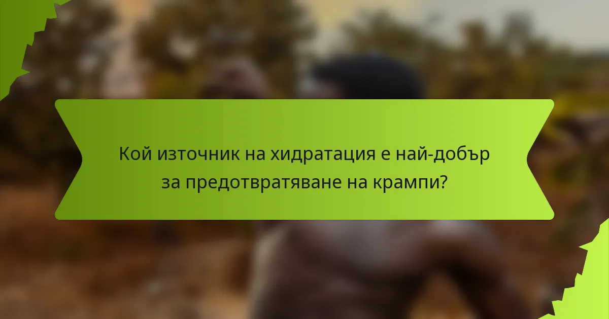 Кой източник на хидратация е най-добър за предотвратяване на крампи?