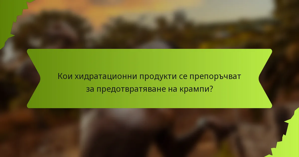 Кои хидратационни продукти се препоръчват за предотвратяване на крампи?